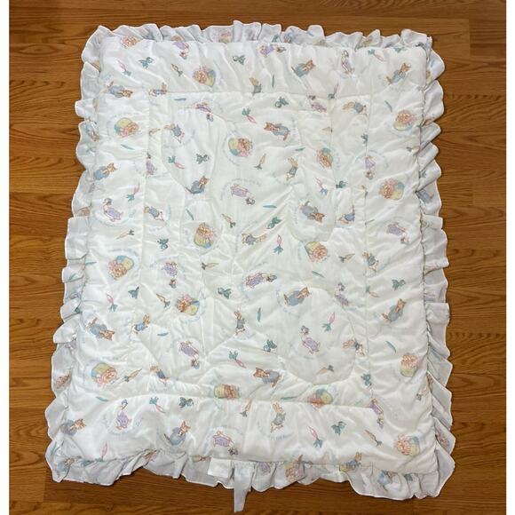 Vintage Quiltex Beatrix Potter Peter Rabbit Duck Baby Blanket Crib Comforter - Picture 2 of 8